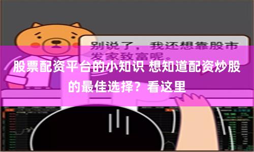 股票配资平台的小知识 想知道配资炒股的最佳选择？看这里